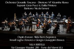 "Concerto Lirico con l'Orchestra Giovanile Toscana", domenica 9 novembre, Giardino d'Invero di Villa Bertelli a Forte dei Marmi