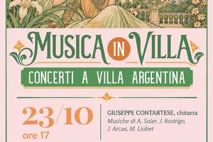 "Musica in Villa": il 23 ottobre a Villa Argentina la chitarra di Giuseppe Contartese