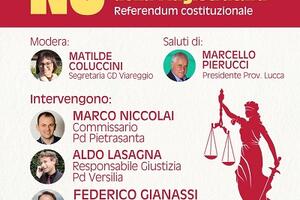 Referendum, incontro Pd per il “NO” lunedì 2 febbraio a Pietrasanta