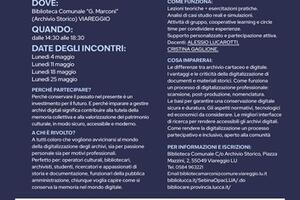 Bibliocare: Dalla carta al digitale: a Viareggio il corso gratuito per custodire la memoria del futuro