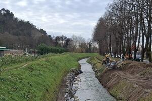 Consorzio di Bonifica Toscana Nord: Intervento sul fiume Camaiore. Avviato il ripristino della scogliera lungo la provinciale
