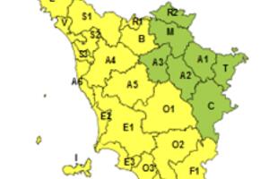 La Regione Toscana ha emesso allerta meteo di livello giallo per temporali forti