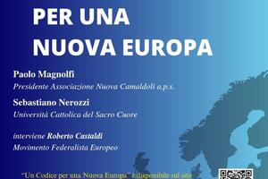 Venerdì 10 luglio a Viareggio la presentazione di "Un Codice per una nuova Europa"
