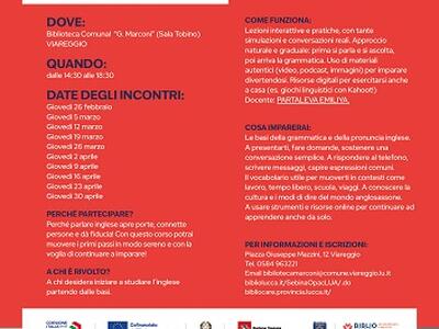 Bibliocare: a Viareggio al via il corso gratuito “Inglese per tutti”