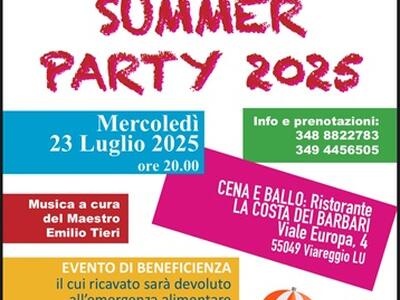Festa di beneficienza Estate 2025 del Lions Club Viareggio Host il 23 luglio a Viareggio