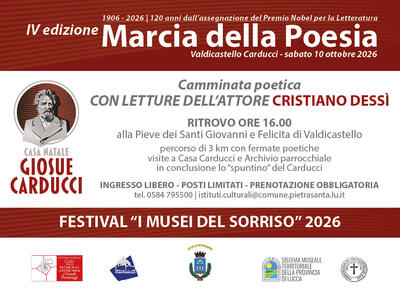 Festival "I Musei del Sorriso" La Marcia della poesia dedicata a Carducci, la performance di danza TRIP al Museo del Carnevale e la visita guidata al Palazzo Mediceo