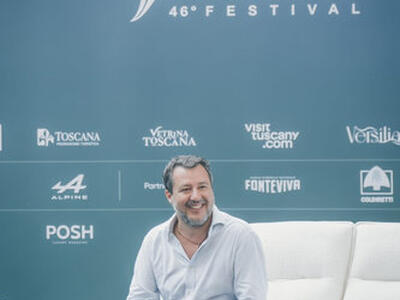 Il vicepremier Matteo Salvini al Caffè della Versiliana, venerdì 14 agosto