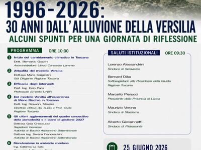Seravezza: a trent'anni dall'alluvione dell'Alta Versilia il rischio che cambia: come proteggere il territorio