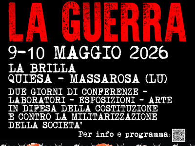 "Contro la Guerra", Brilla di Massarosa 9-10 maggio