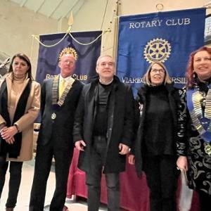 Il Sindaco Spazzafumo, l' Ass. Mei, la  Presidente Marcucci ed i due Presidenti dei Rotary Club